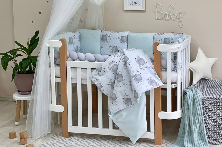 Комплект постільної білизни Happy night Слоники (м`ята)