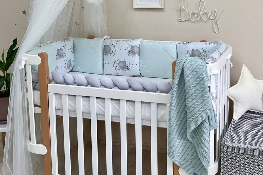 Комплект постільної білизни Happy night Слоники (м`ята)