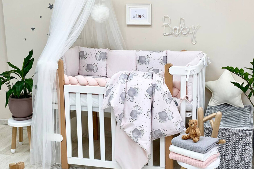 Комплект постільної білизни Happy night Слоники (рожевий)