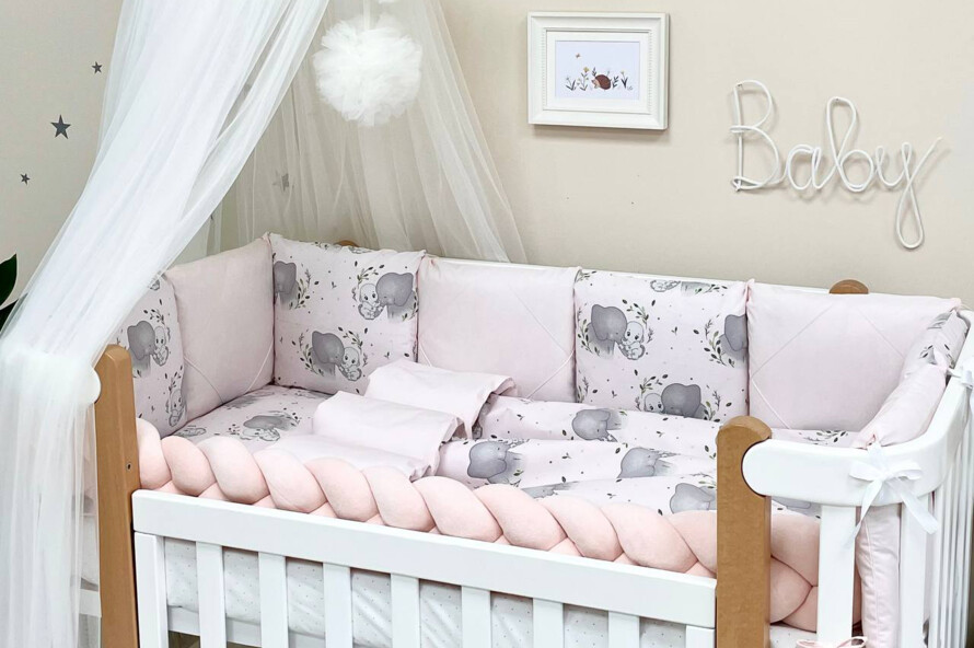 Комплект постільної білизни Happy night Слоники (рожевий)