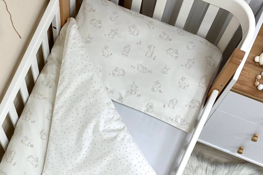 Комплект постельного белья Baby Mix Зайчики бежевые