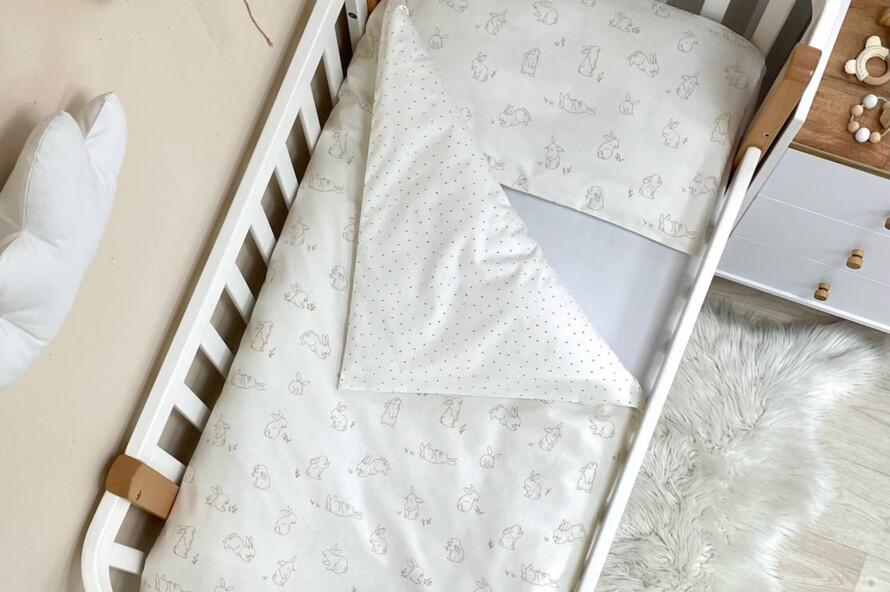 Комплект постельного белья Baby Mix Зайчики бежевые