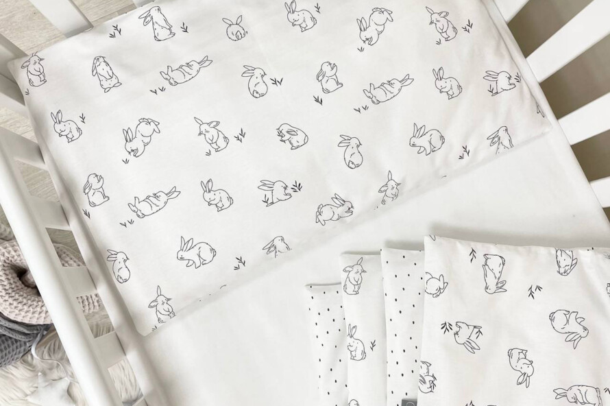 Комплект постельного белья Baby Mix Зайчики белый