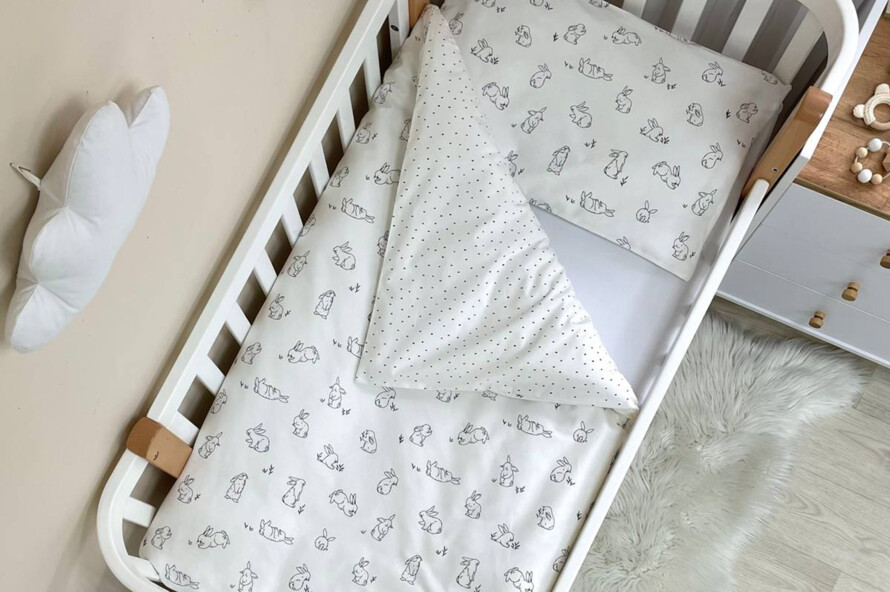 Комплект постельного белья Baby Mix Зайчики белый