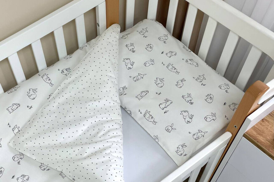 Комплект постельного белья Baby Mix Зайчики белый