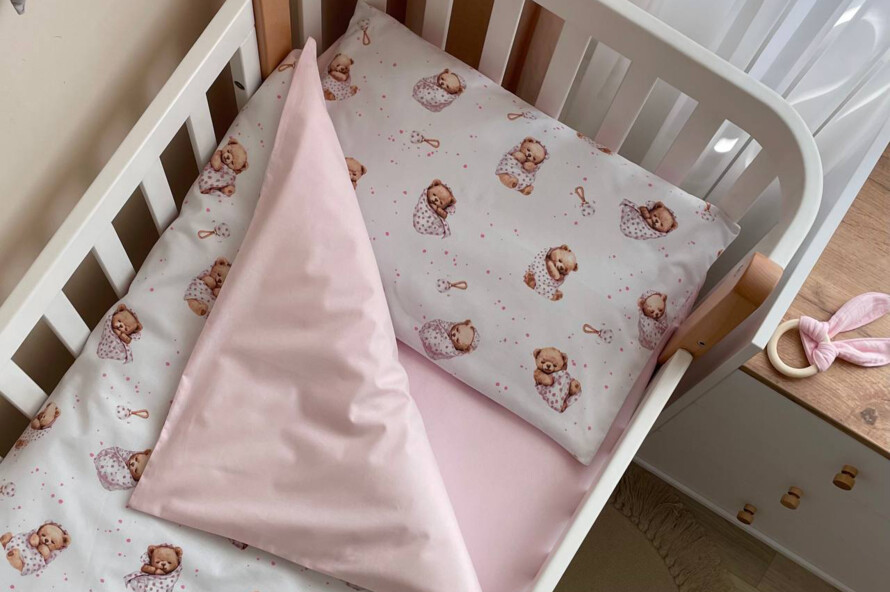 Комплект постельного белья Baby Mix Мишка в одеяле на белом