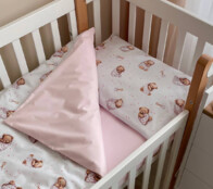 Комплект постельного белья Baby Mix Мишка в одеяле на белом