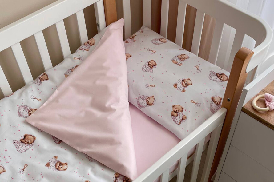 Комплект постельного белья Baby Mix Мишка в одеяле на белом