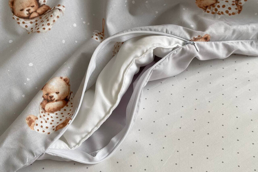 Комплект постельного белья Baby Mix Мишка в одеяле на сером