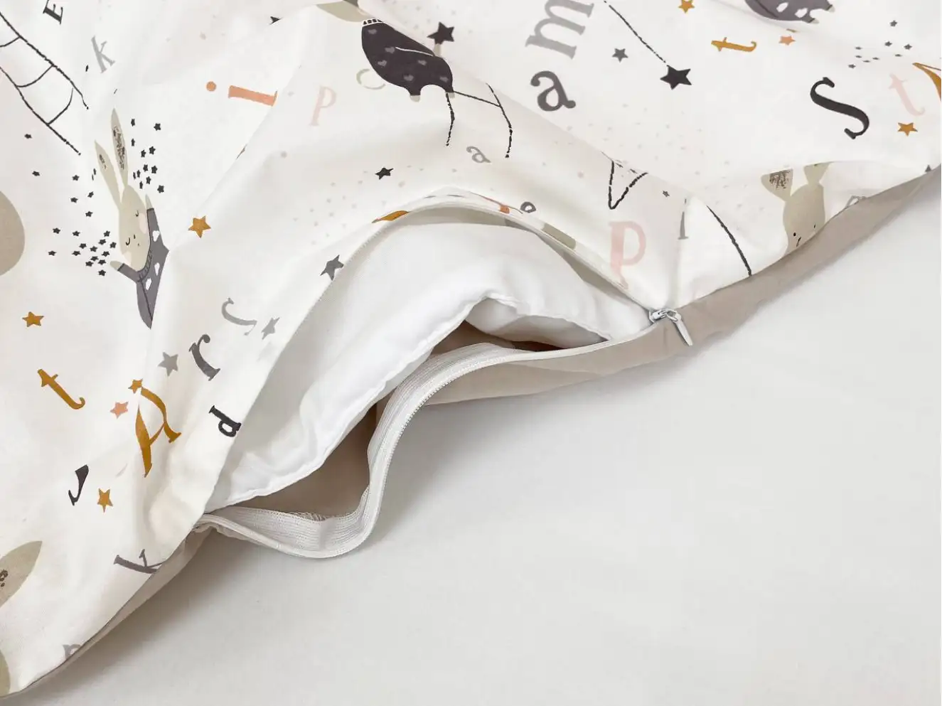 Комплект постельного белья Baby Mix Зайцы на лесенке бежевый