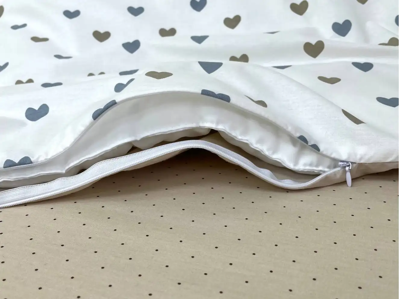 Комплект постельного белья Baby Mix Серо-бежевые сердца