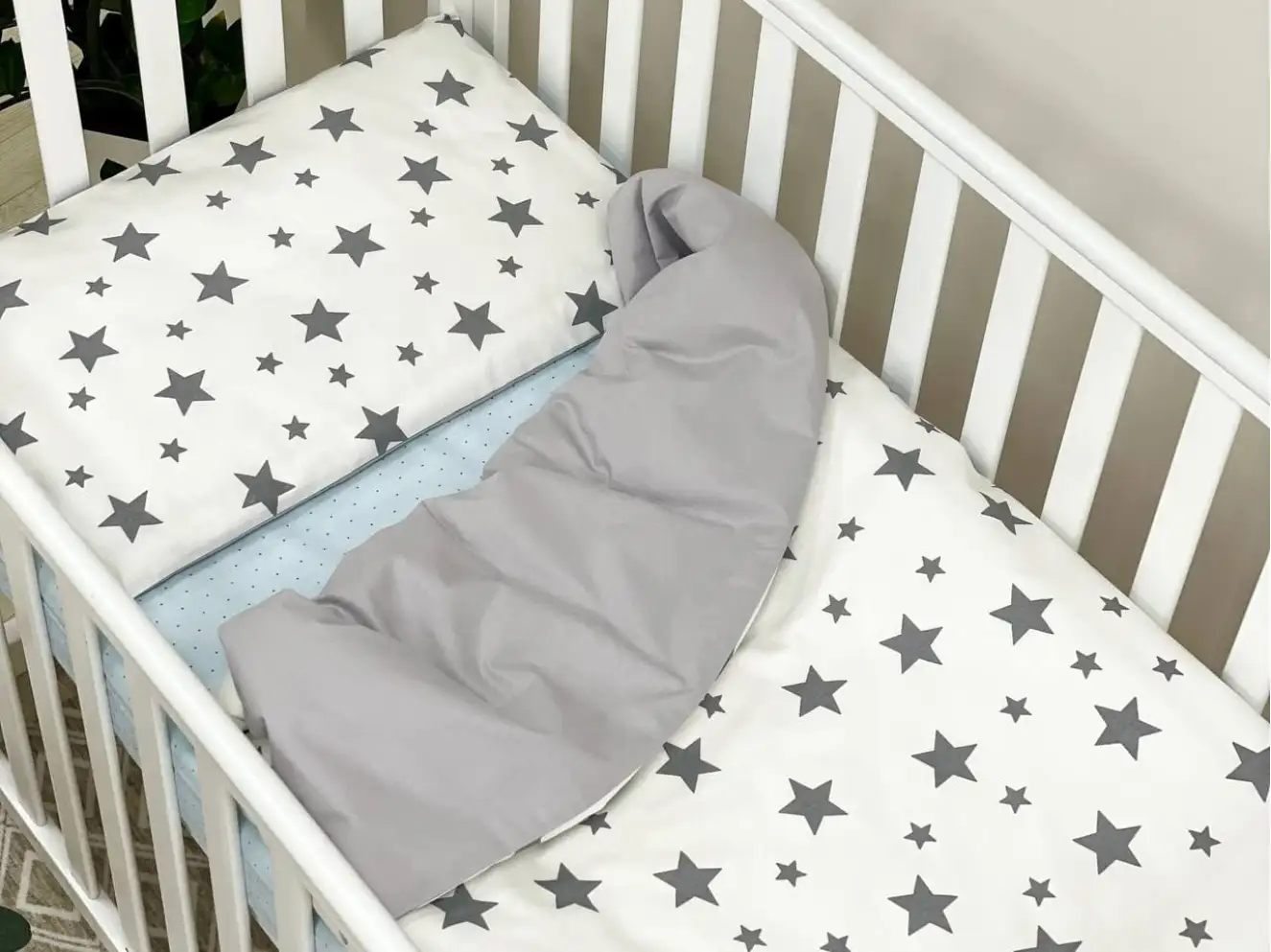 Комплект постільної білизни Happy night Зірки сірі