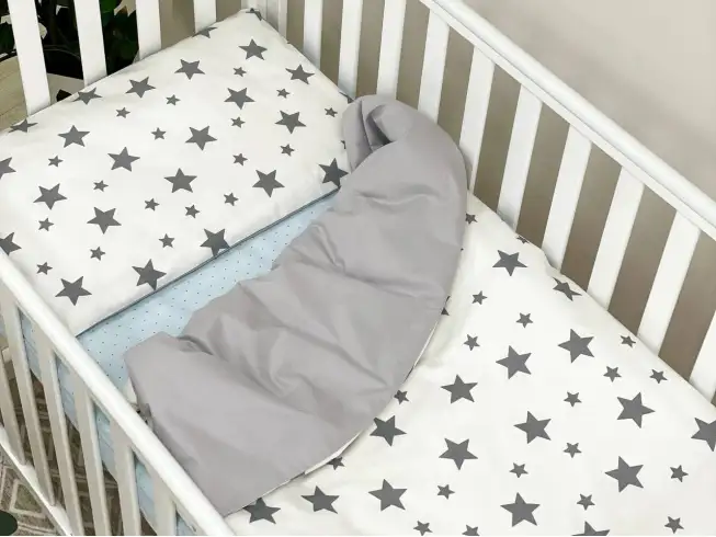 Комплект постільної білизни Happy night Зірки сірі