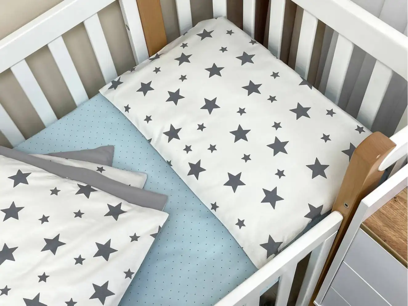 Комплект постільної білизни Happy night Зірки сірі