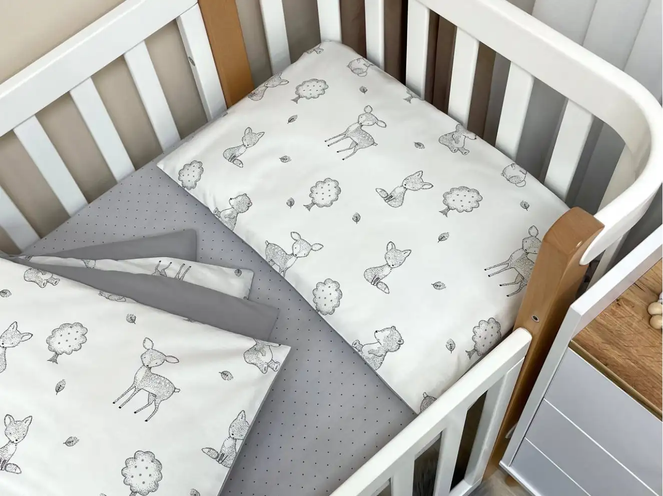 Комплект постільної білизни Happy night Звірята сірі