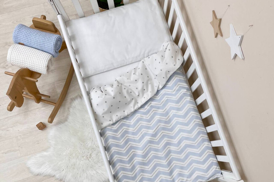 Комплект постельного белья Shine голубой зигзаг