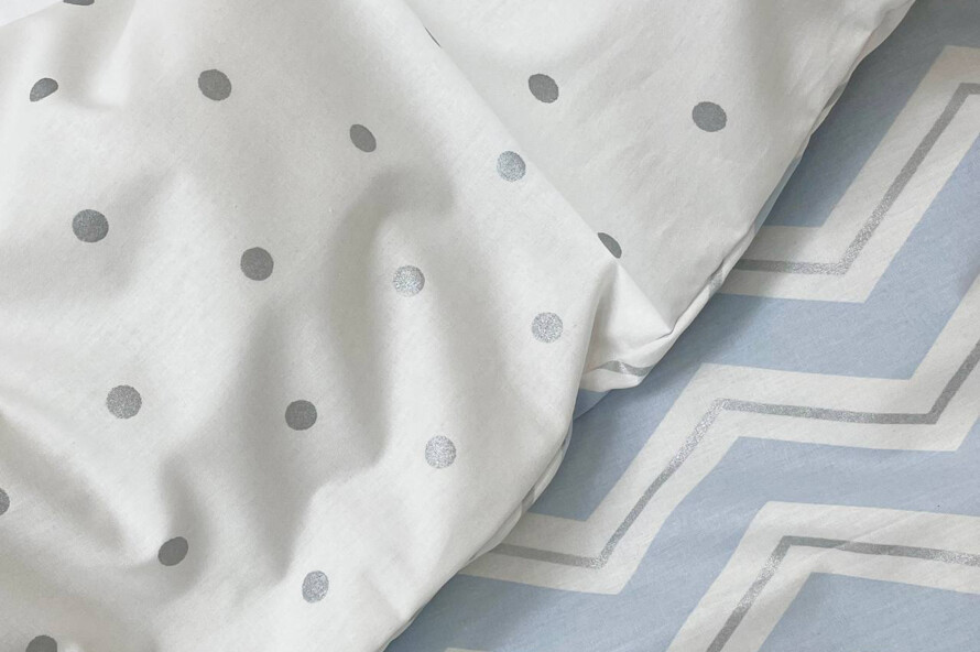 Комплект постельного белья Shine голубой зигзаг