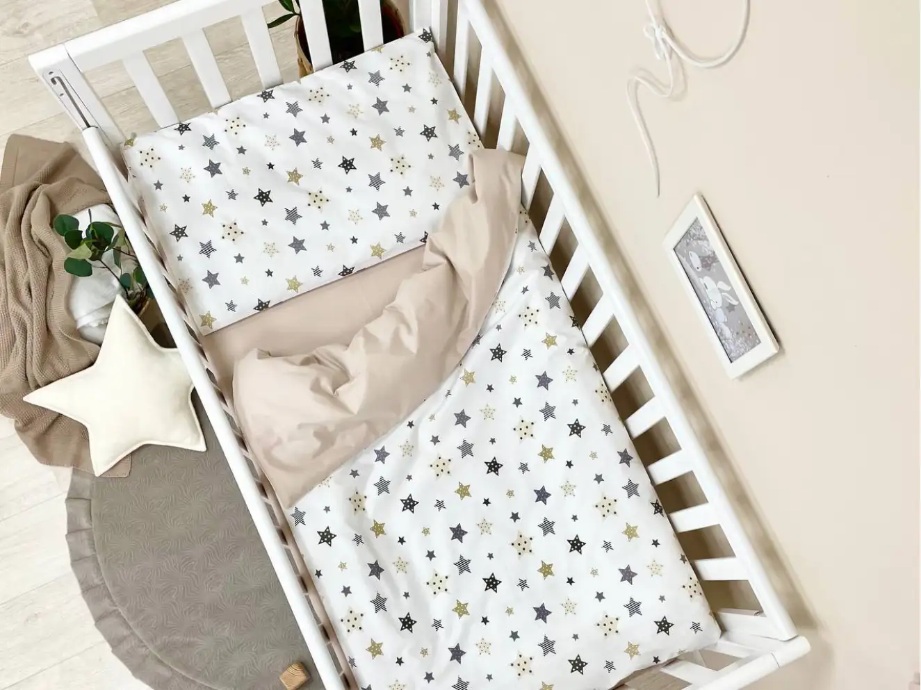 Комплект постельного белья Baby Dream Stars бежевый