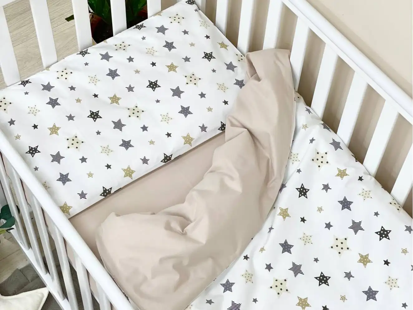 Комплект постельного белья Baby Dream Stars бежевый