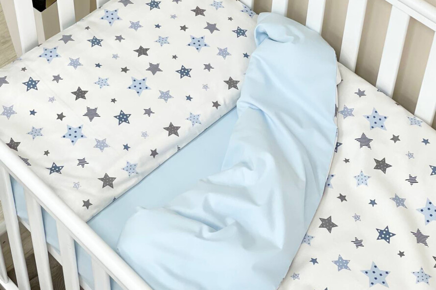 Комплект постельного белья Baby Dream Stars голубой