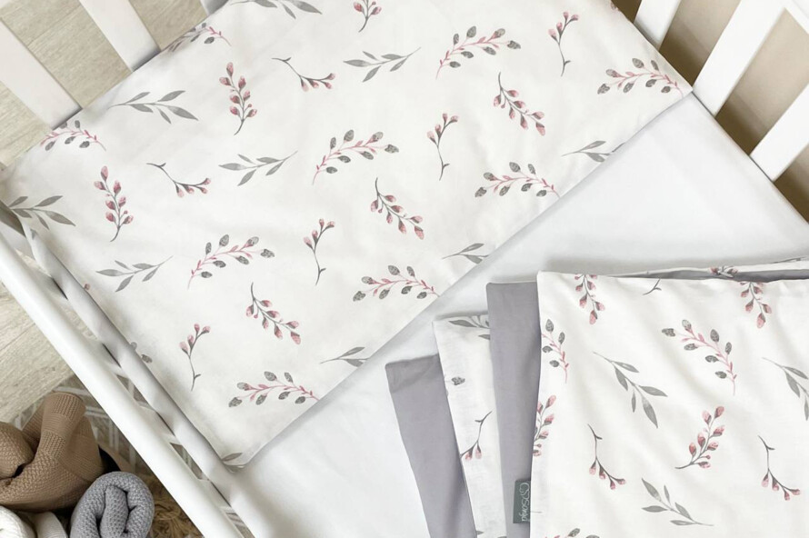 Комплект постільної білизни Baby Dream Гілочки котики пудра