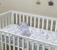 Комплект постельного белья Baby Dream Коты в облаках серый