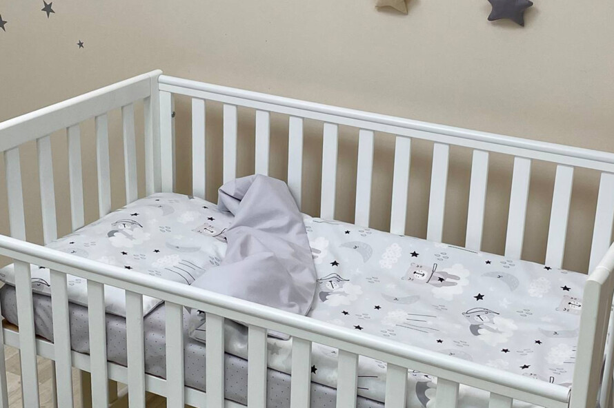 Комплект постельного белья Baby Dream Коты в облаках серый