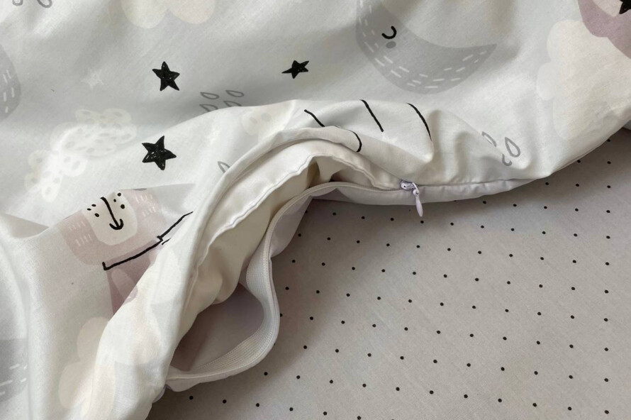 Комплект постельного белья Baby Dream Коты в облаках серый