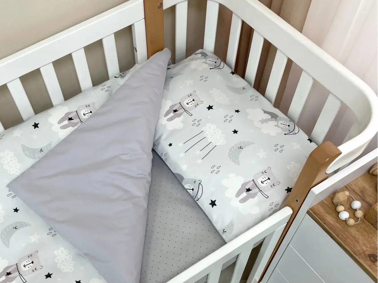 Комплект постільної білизни Baby Dream Коти у хмарах сірий Комплект постільної білизни Baby Dream Коти у хмарах сірий