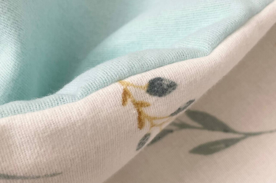 Комплект постельного белья фланель Веточки котики мята