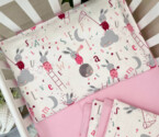 Комплект постельного белья фланель Зайцы на лесенке розовый
