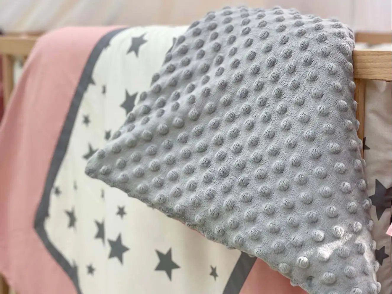 Комплект постільної білизни Колекція №4 Зірки пудра