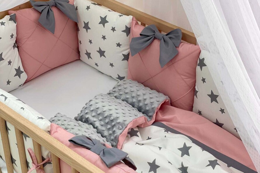 Комплект постільної білизни Колекція №4 Зірки пудра