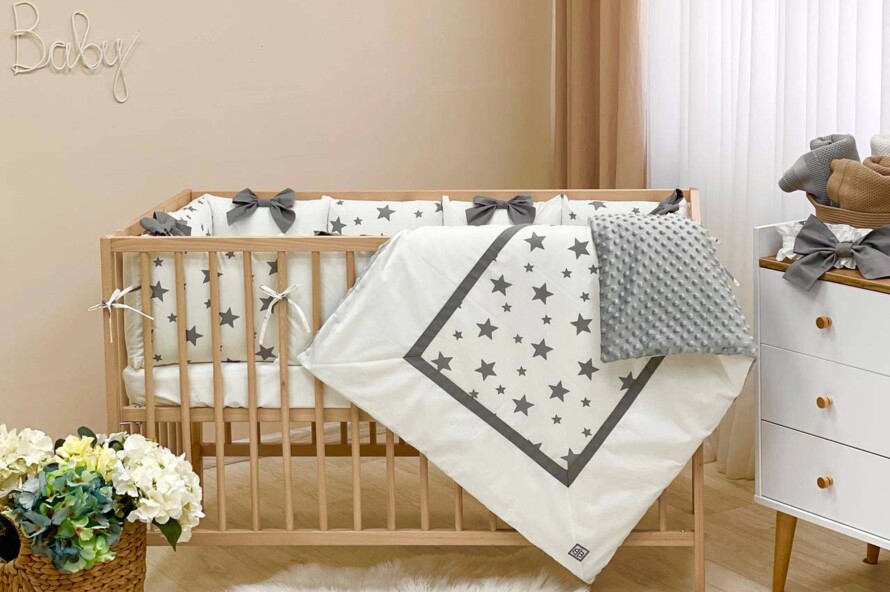 Комплект постельного белья Коллекция №4 Звезды серый