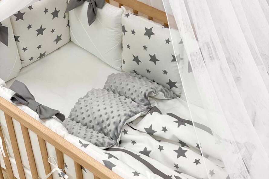 Комплект постельного белья Коллекция №4 Звезды серый