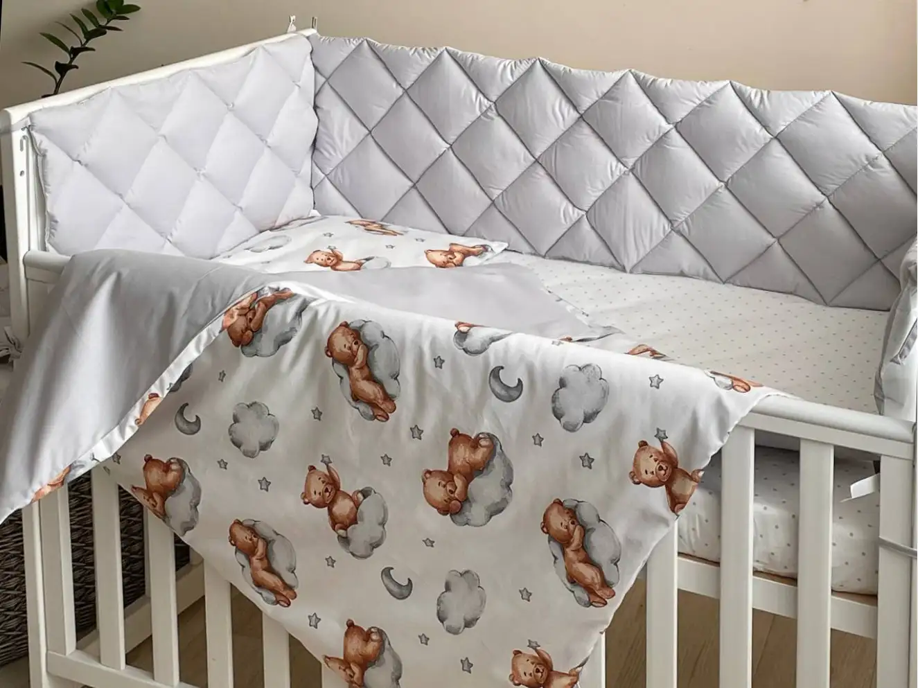 Комплект постільної білизни Baby Mix Тедді сірий