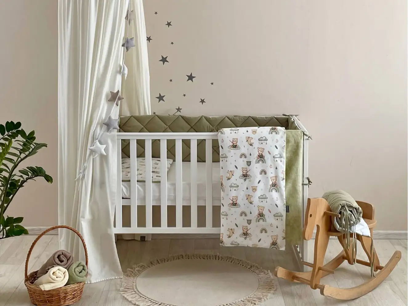 Комплект постільної білизни Baby Mix Ведмедик boy м`ята Комплект постільної білизни Baby Mix Ведмедик boy м`ята