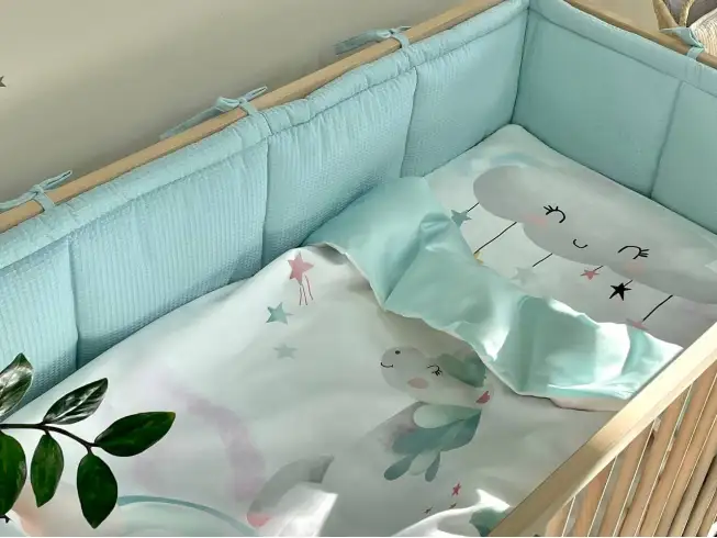 Комплект постільної білизни Райдужний єдиноріг, м`ятний