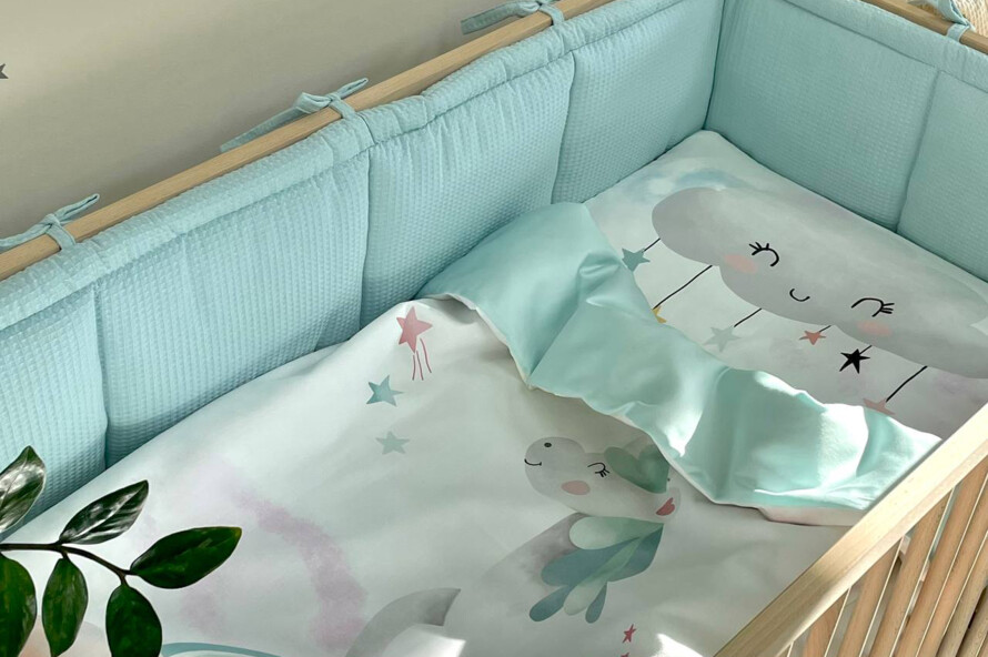 Комплект постільної білизни Райдужний єдиноріг, м`ятний