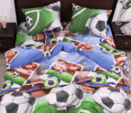 Полуторний набір постільної білизни з принтом футбол 150x220 із Бязі Gold