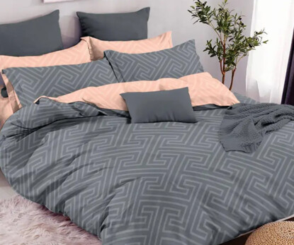 Полуторний набір постільної білизни з абстрактним принтом 150x220 із Бязі Gold