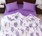 Полуторний набір постільної білизни лаванда 150x220 із Бязі Gold