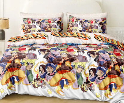 Полуторний набір постільної білизни Наруто 150x220 із Бязі Gold