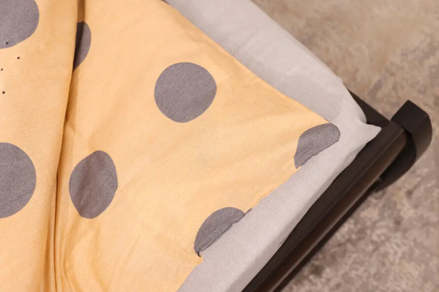 Полуторний набір постільної білизни у великий горох 150x220 з сатину