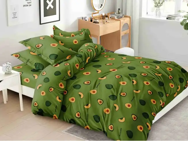 Полуторний набір постільної білизни авокадо зелений 150x220 з полікотону