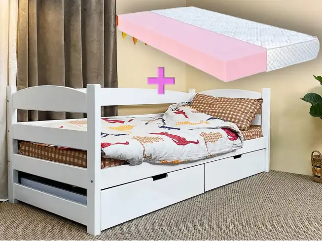 Акція Ліжко дитяче з дерева Фіона (бук) + Матрац Розет