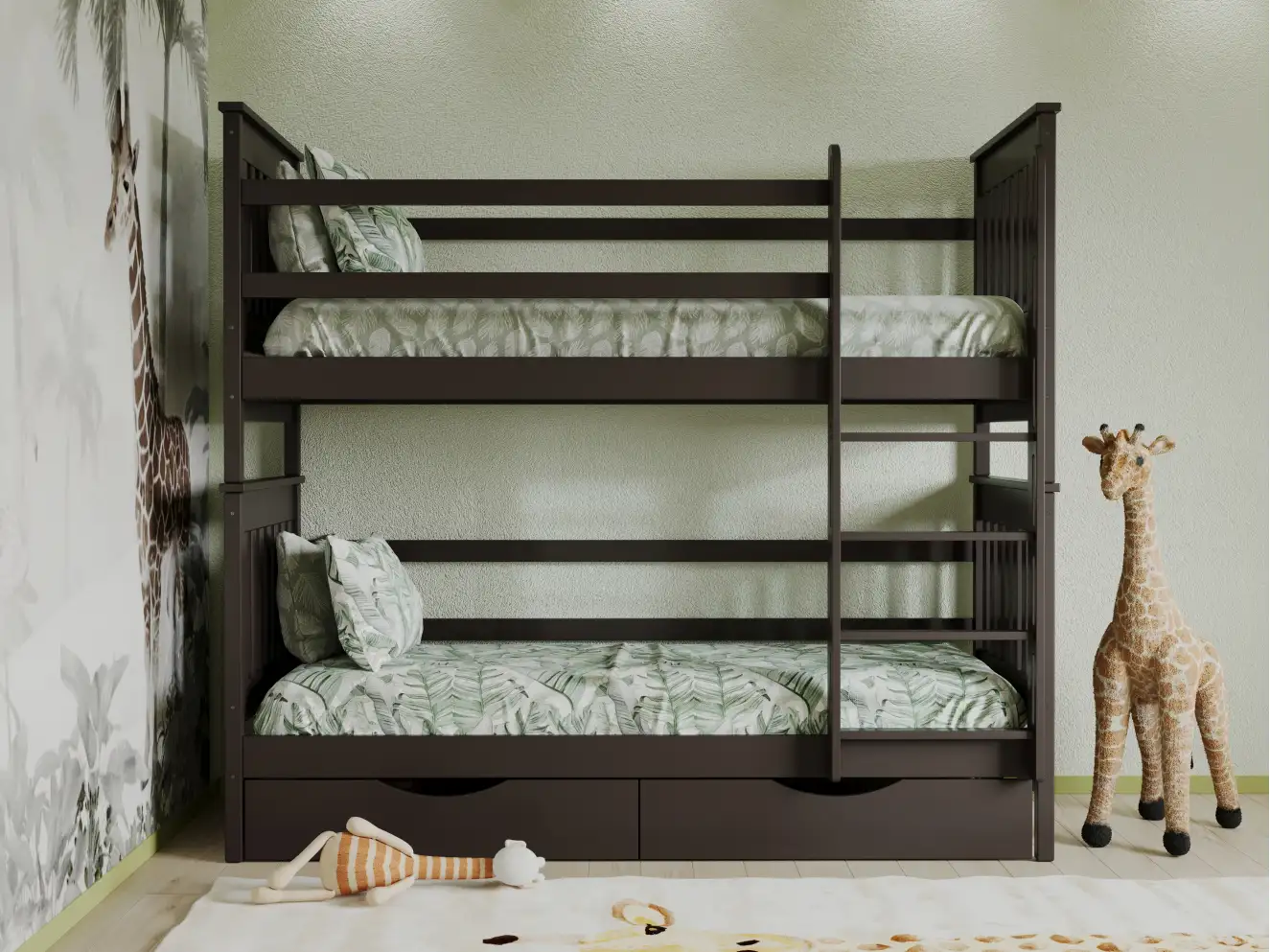 Дитяче двоярусне ліжко Адель ДУО (бук) Тоноване