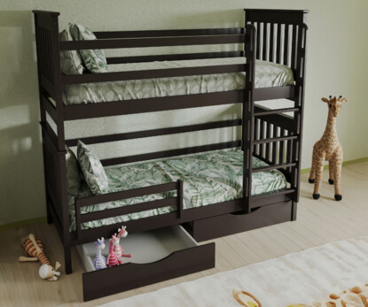 Детская двухъярусная кровать Адель ДУО (бук) Тонированная