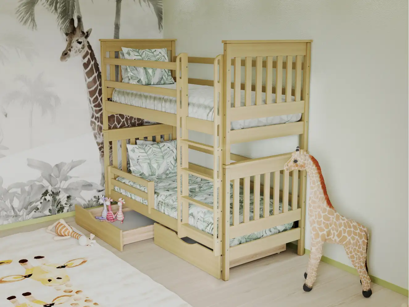 Дитяче двоярусне ліжко Адель ДУО (бук) Тоноване