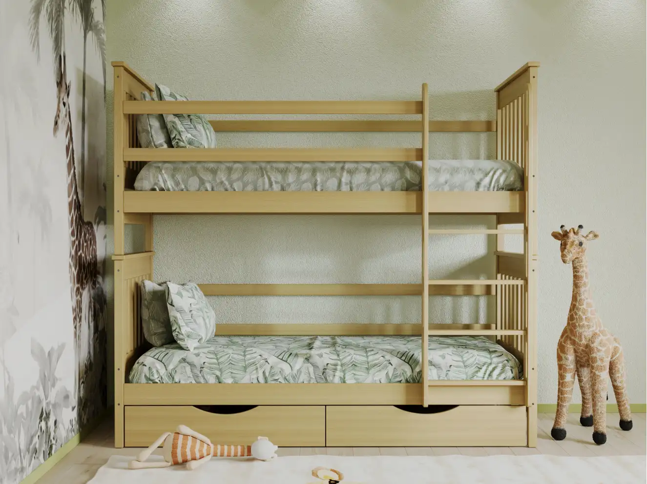 Дитяче двоярусне ліжко Адель ДУО (бук) Тоноване